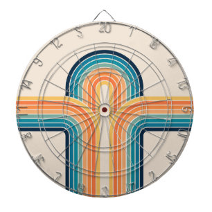 Colourful triple retro arches dartboard