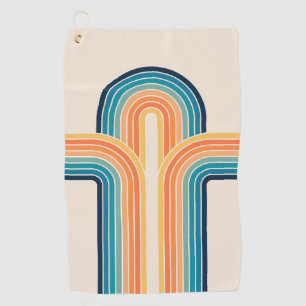 Colourful triple retro arches golf towel
