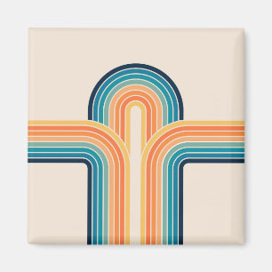 Colourful triple retro arches magnet