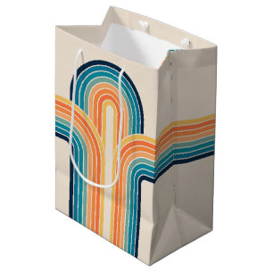 Colourful triple retro arches medium gift bag