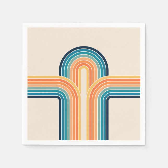 Colourful triple retro arches napkin (Front)