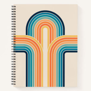 Colourful triple retro arches notebook