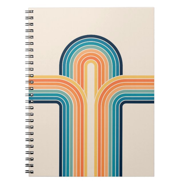 Colourful triple retro arches notebook (Front)