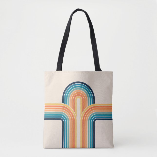 Colourful triple retro arches tote bag (Front)