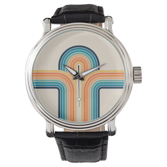Colourful triple retro arches watch (Front)