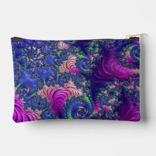 Colourful Trippy Boho Jewel Tone Rainbow Fractal Accessory Pouch