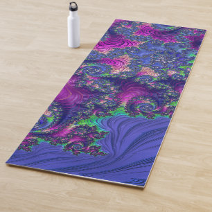 Colourful Trippy Boho Jewel Tone Rainbow Fractal Yoga Mat