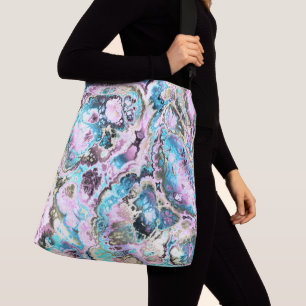 Colourful Trippy Fractal Marble Crossbody Bag