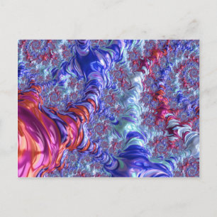 Colourful Trippy Groovy Digital Abstract Fractal Postcard