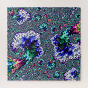 Colourful Trippy Groovy Spiral Abstract Fractal Ji Jigsaw Puzzle