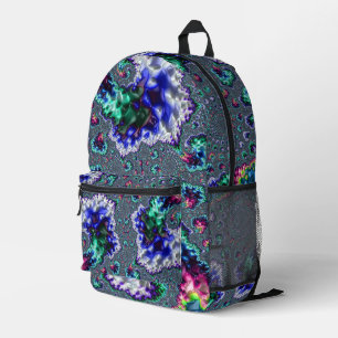Colourful Trippy Groovy Spiral Abstract Fractal Printed Backpack
