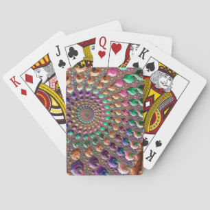 Colourful Trippy Groovy Vibrant Spiral Fractal Art Playing Cards