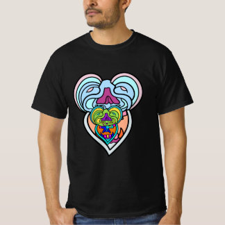 Colourful Trippy Heart Mask T-Shirt