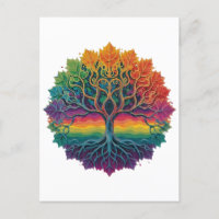 Colourful trippy rainbow tree