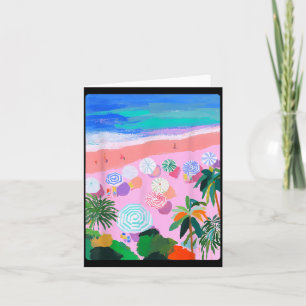 Colourful Trocal Beach Summer Art Pastel Aesthetic Card