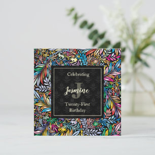 Colourful Tropic Floral Birthday Invitation