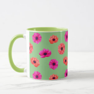 Colourful Tropical 3D Spring Flowers Pattern  Mug
