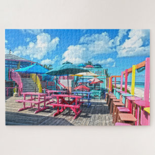 Colourful Tropical Bahamas Bar and Grill Jigsaw Puzzle