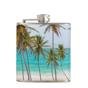 Colourful Tropical Beach Flask