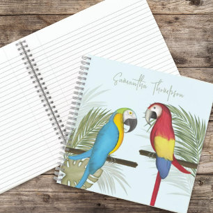 Colourful Tropical Birds Personalised  Notebook