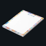 Colourful Tropical Botanical Pattern Personalised Notepad<br><div class="desc">A fun botanical pattern of flowers and leaves in a colourful tropical colour palette,  personalised with name or wording of your choosing.</div>