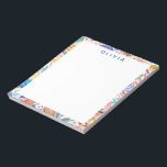 Colourful Tropical Botanical Pattern Personalised Notepad<br><div class="desc">A fun botanical pattern of flowers and leaves in a colourful tropical colour palette,  personalised with name or wording of your choosing.</div>