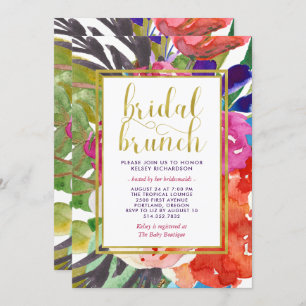 Colourful Tropical Bridal Brunch Invitation