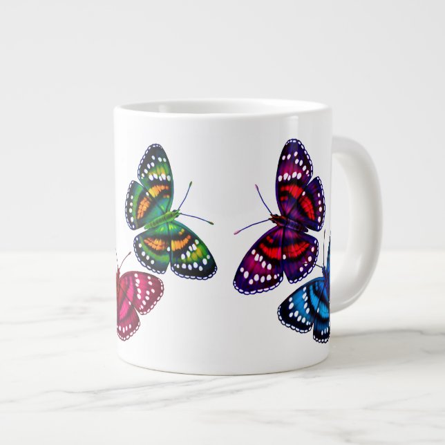 Colourful Tropical Butterflies Jumbo Mug (Front Right)