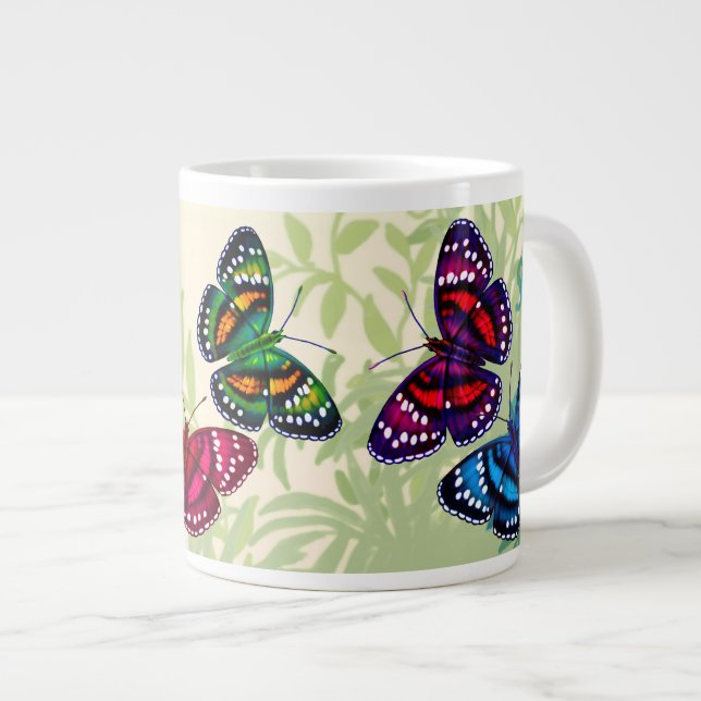 Colourful Tropical Butterflies Jumbo Mug (Front Right)