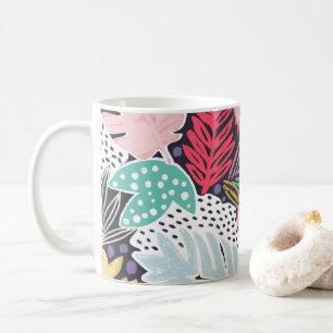 Colourful Tropical Collage Navy Mug