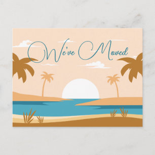 Colourful Tropical Elegant Modern We Have Moved Postcard