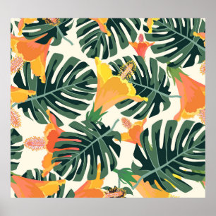 Colourful Tropical Exotic Textile Texture Poster