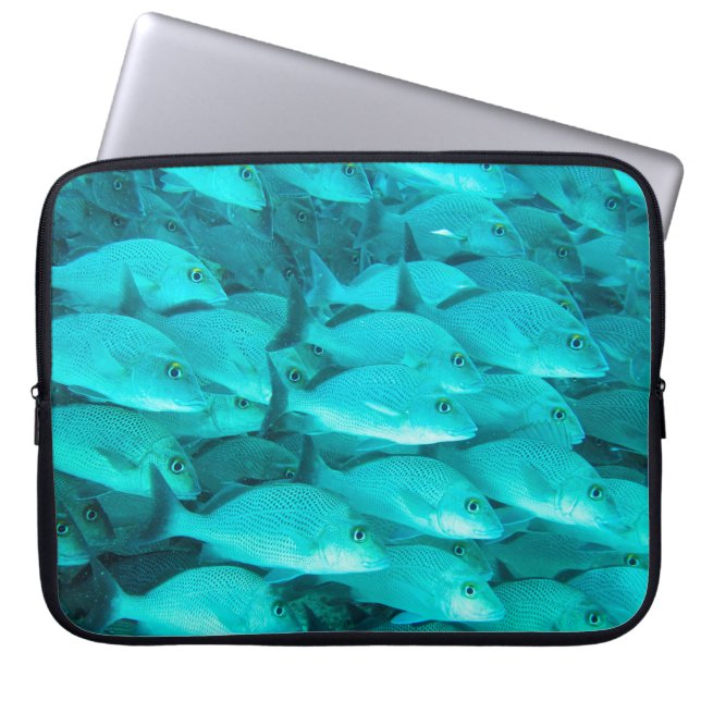 Colourful tropical fish and coral reef in the ocea laptop sleeve (Front)