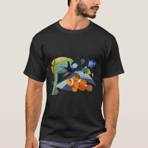 Colourful Tropical Fish Aquarium Watercolor Illust T-Shirt