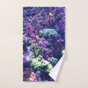 Colourful Tropical Fish Coral Reef Hand Towel
