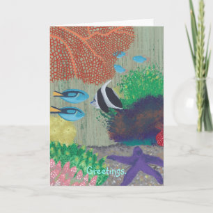 Colourful Tropical fish painting Greeting Cards