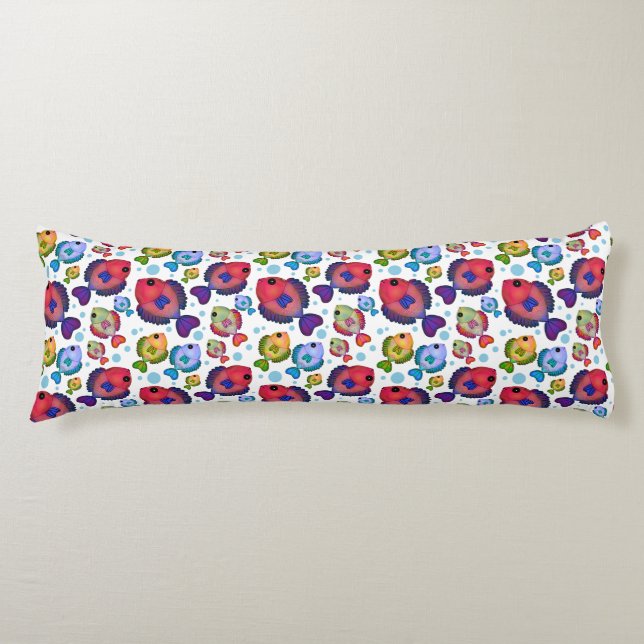 Colourful Tropical Fish Pattern  Body Cushion (Front)