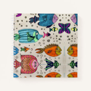 Colourful Tropical Fish Pattern Notebook
