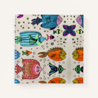 Colourful Tropical Fish Pattern Notebook