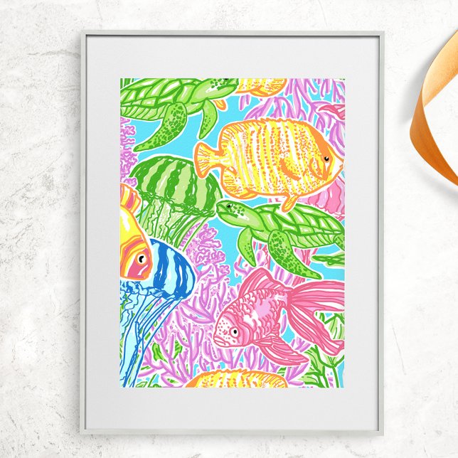 Colourful Tropical Fish Pattern Poster (Creator Uploaded)