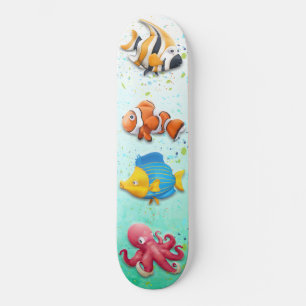 Colourful Tropical Fish Skateboard