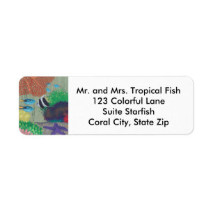 Colourful Tropical Fish Starfish Address Labels