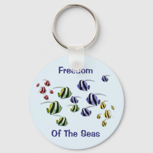 Colourful Tropical Fish Swimming Free Keyring