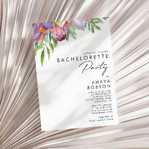 Colourful Tropical Floral Bachelorette Party Invitation