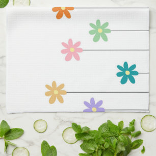 Colourful Tropical Floral Botanical Spring Summer Tea Towel