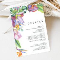 Colourful Tropical Floral | Details Enclosure Card