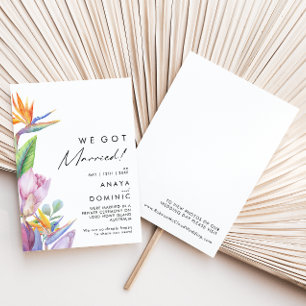 Colourful Tropical Floral   Elopement Announcement