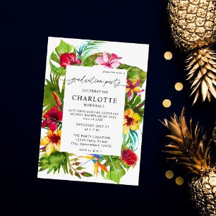 Colourful Tropical Floral Graduation Party Invitation