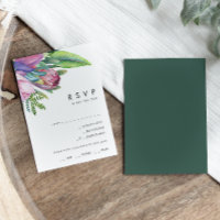 Colourful Tropical Floral | Green Menu Choice RSVP