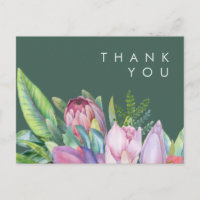 Colourful Tropical Floral | Green wedding Thank Yo